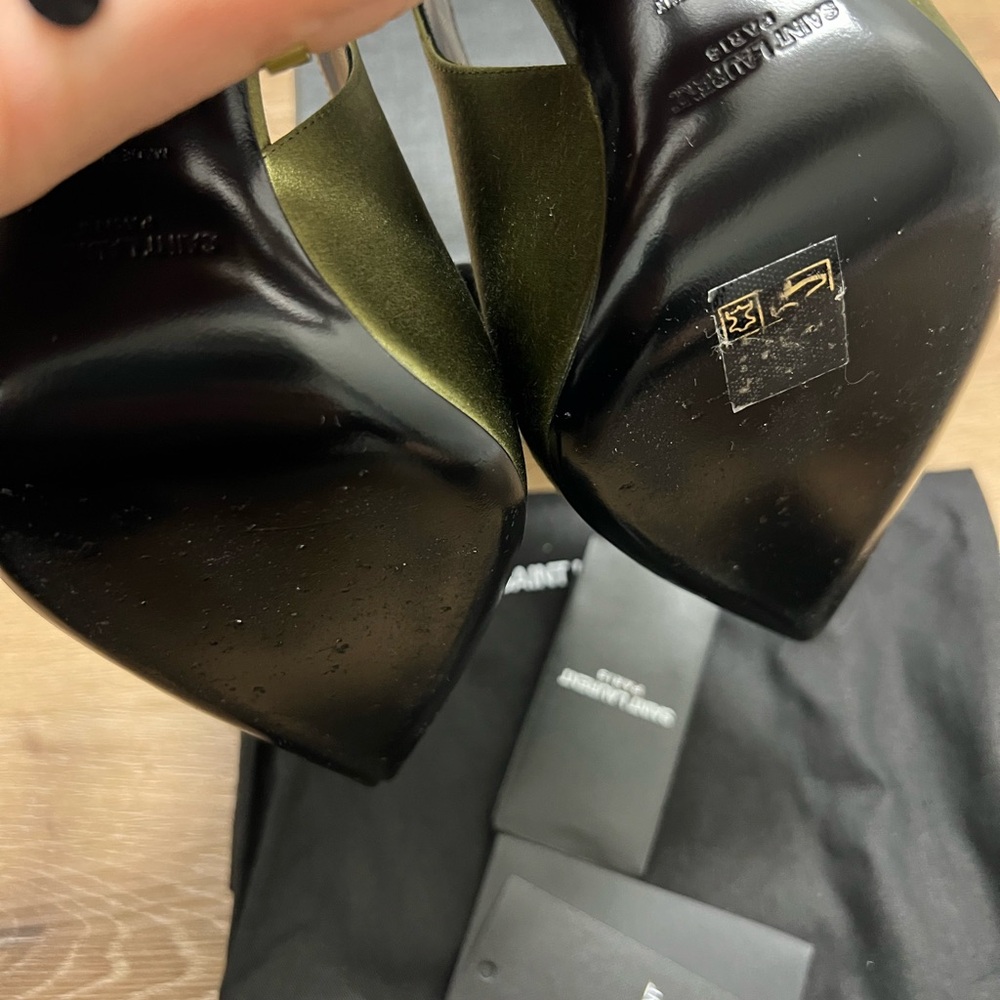 Saint Laurent Olive Green Heels - Picture 6 of 9
